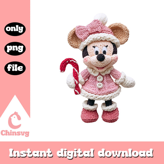 Minnie christmas patchwork png, disney world christmas png