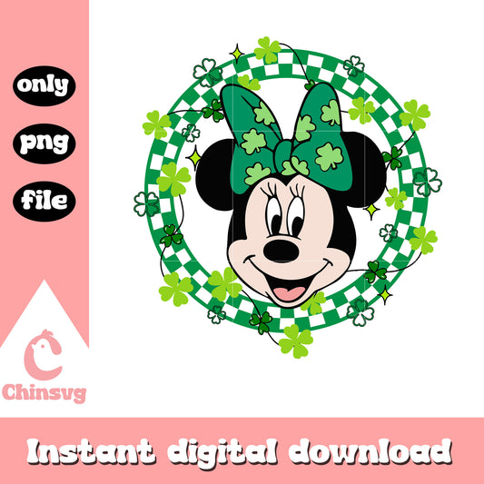 Minnie circle shamrock costume png, shamrock png, patrick day png