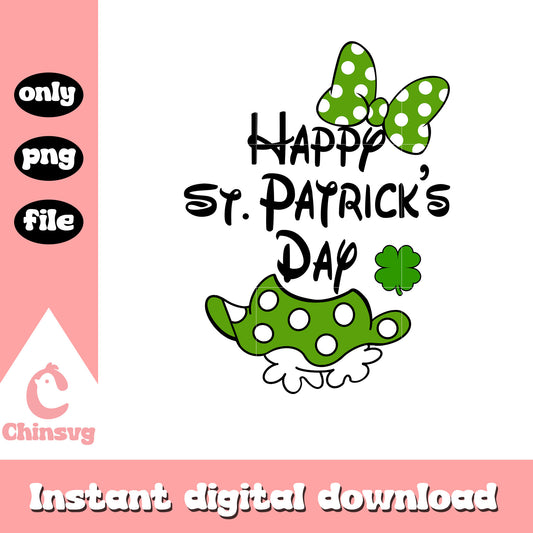 Minnie costume happy st. patrick's day png, st.patrick day png