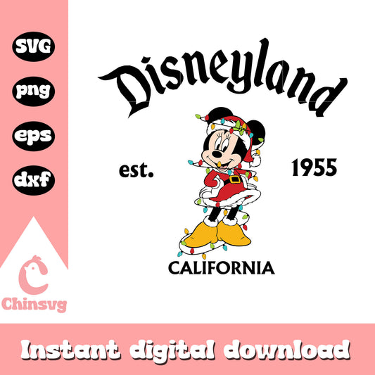 Minnie disneyland california est 1955  svg, christmas at disney world​ svg