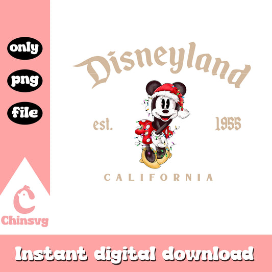 Minnie disneyland est 1955 design png, santa minnie​ png