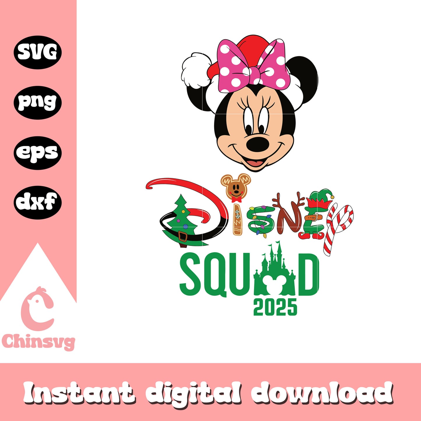 Minnie disney squad 2025 svg, christmas day svg, disney squad svg