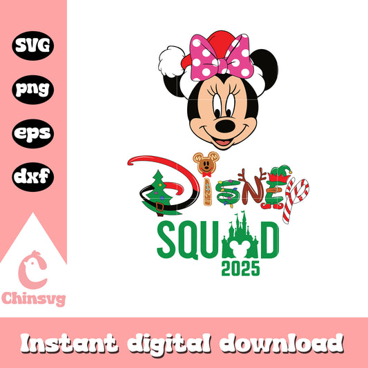 Minnie disney squad 2025 svg, christmas day svg, disney squad svg