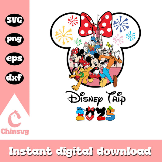 Minnie disney trip 2025 svg, minnie head svg, disney svg