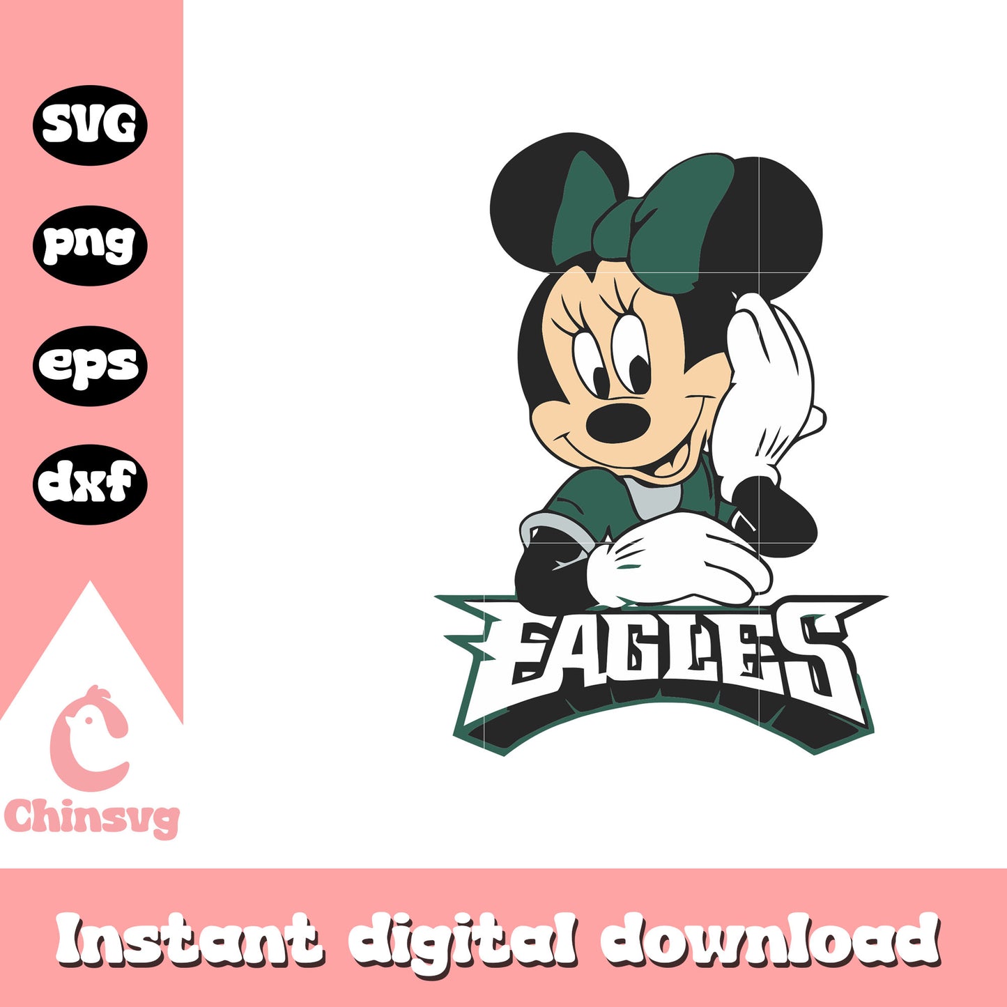 Minnie eagles nfl team svg, nfl sunday sticket svg