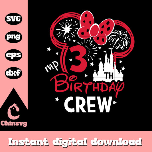 Minnie ears 3rd birthday svg, minnie birthday svg, minnie head svg