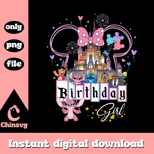 Minnie ears angel birthday girl design png, angel birthday​ png
