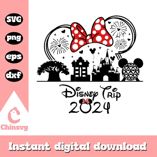 Minnie ears disney trip 2024 svg, minnie ears svg, disney trip svg