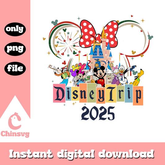 Minnie face design disney trip 2025 png, disney trip png