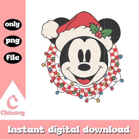 Minnie face logo christmas lights png, minnie mouse christmas​ png