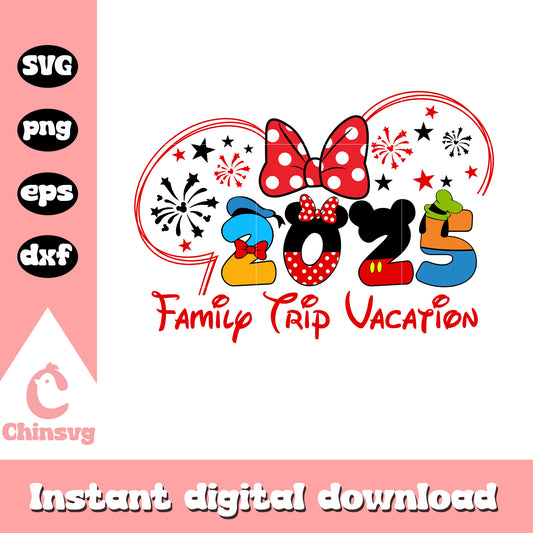 Minnie family trip vacation 2025 svg, disney family trip svg