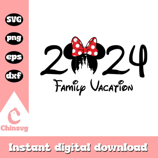 Minnie family vacation 2024 svg, minnie mouse head svg, minnie mouse svg