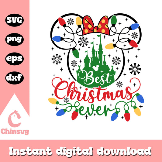 Minnie head best christmas eve svg, minnie mouse svg