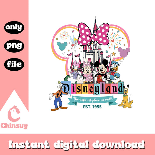 Minnie head disneyland the happiest place on earth png, disneyland png