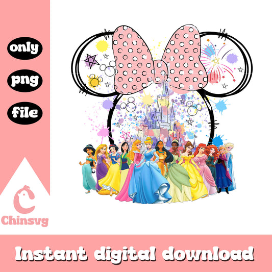 Minnie head disney princess characters png, disney princess png