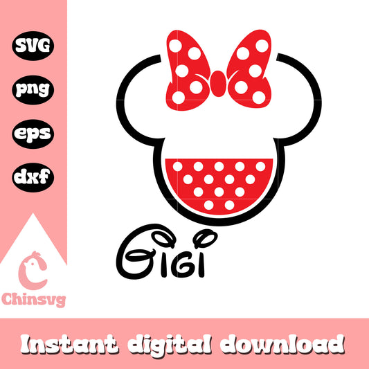 Minnie head gigi svg, minnie mouse head svg, minnie mouse svg
