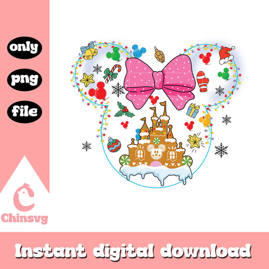 Minnie head gingerbread castle png, gingerbread png