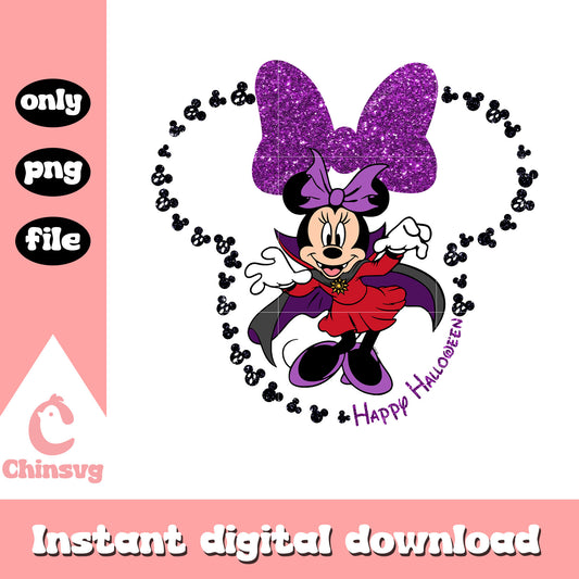 Minnie head halloween costume png, minnie character png