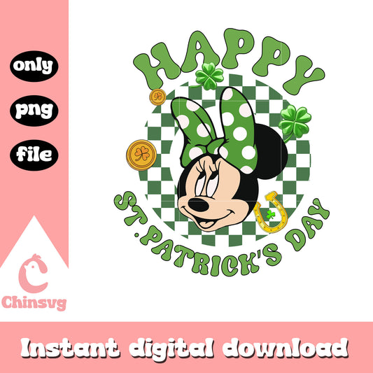Minnie head happy st.patrick's day png, st. patrick's day png