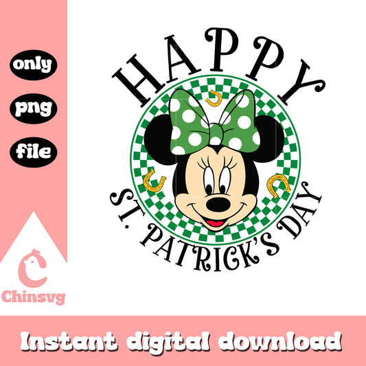 Minnie head happy st. patrick's day png, st.patrick day png