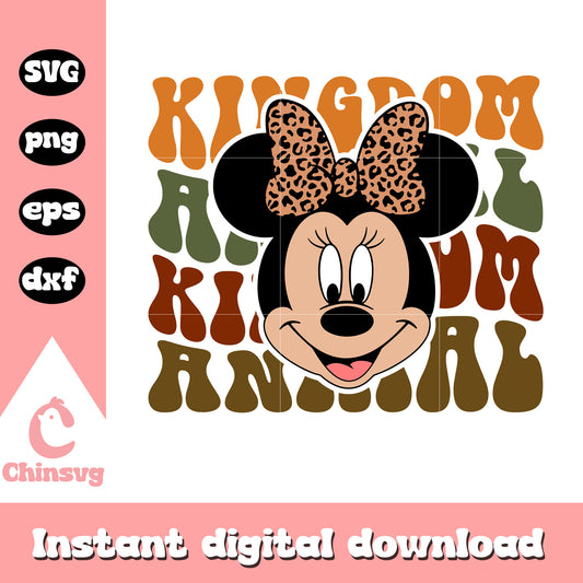 Minnie head kingdom name svg, minnie mouse head svg, animal kingdom svg
