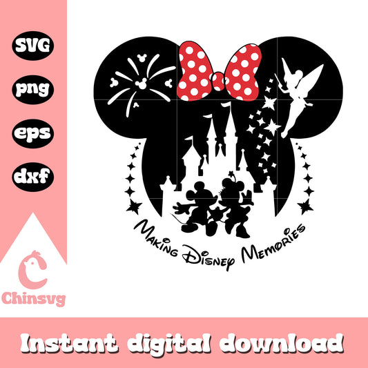 Minnie head making disney memories svg, Minnie mouse head svg