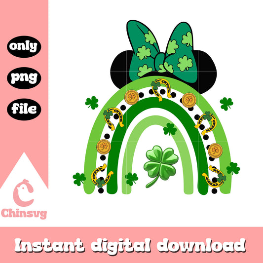 Minnie head patrick rainbow png, st. patrick's day png