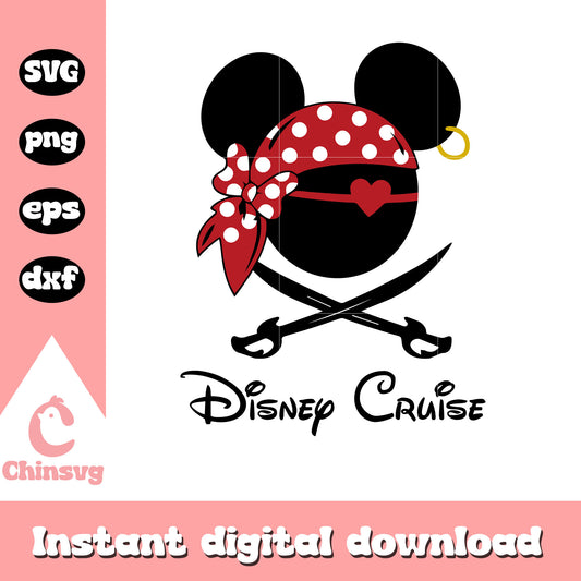 Minnie head private disney cruise svg, disney cruise svg