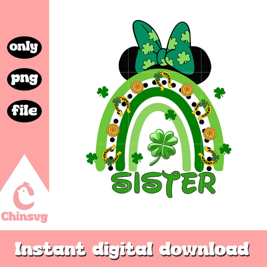 Minnie head sister patrick rainbow png, st. patrick's day png
