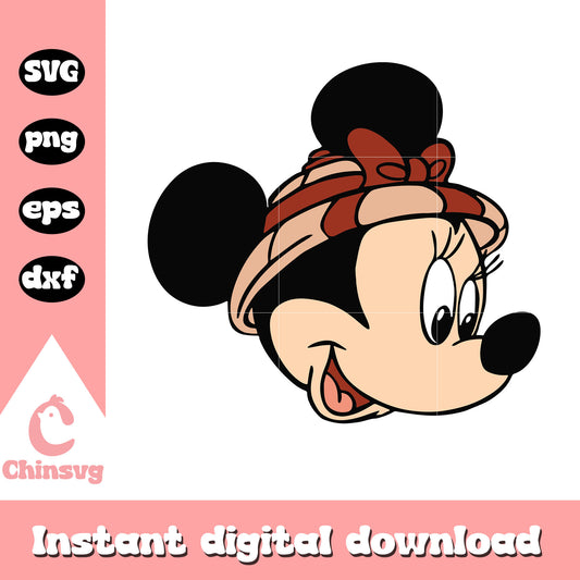 Minnie head wild svg, minnie head svg, animal kingdom svg