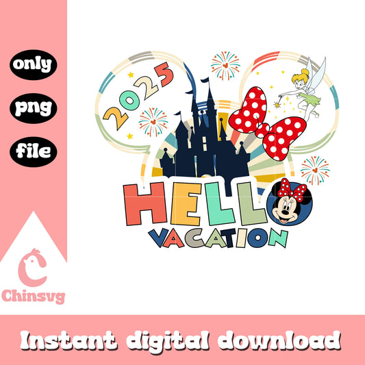 Minnie hello vacation png, minnie mouse png, disney png