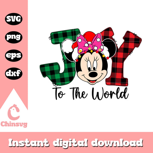 Minnie joy to the world merry christmas svg, minnie head svg