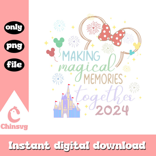 Minnie  making magical memories together png, minnie head png