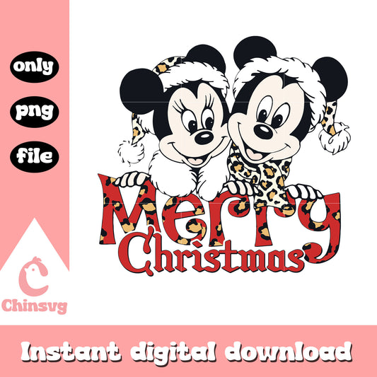 Minnie mickey merry christmas leopard png, mickey disney world png