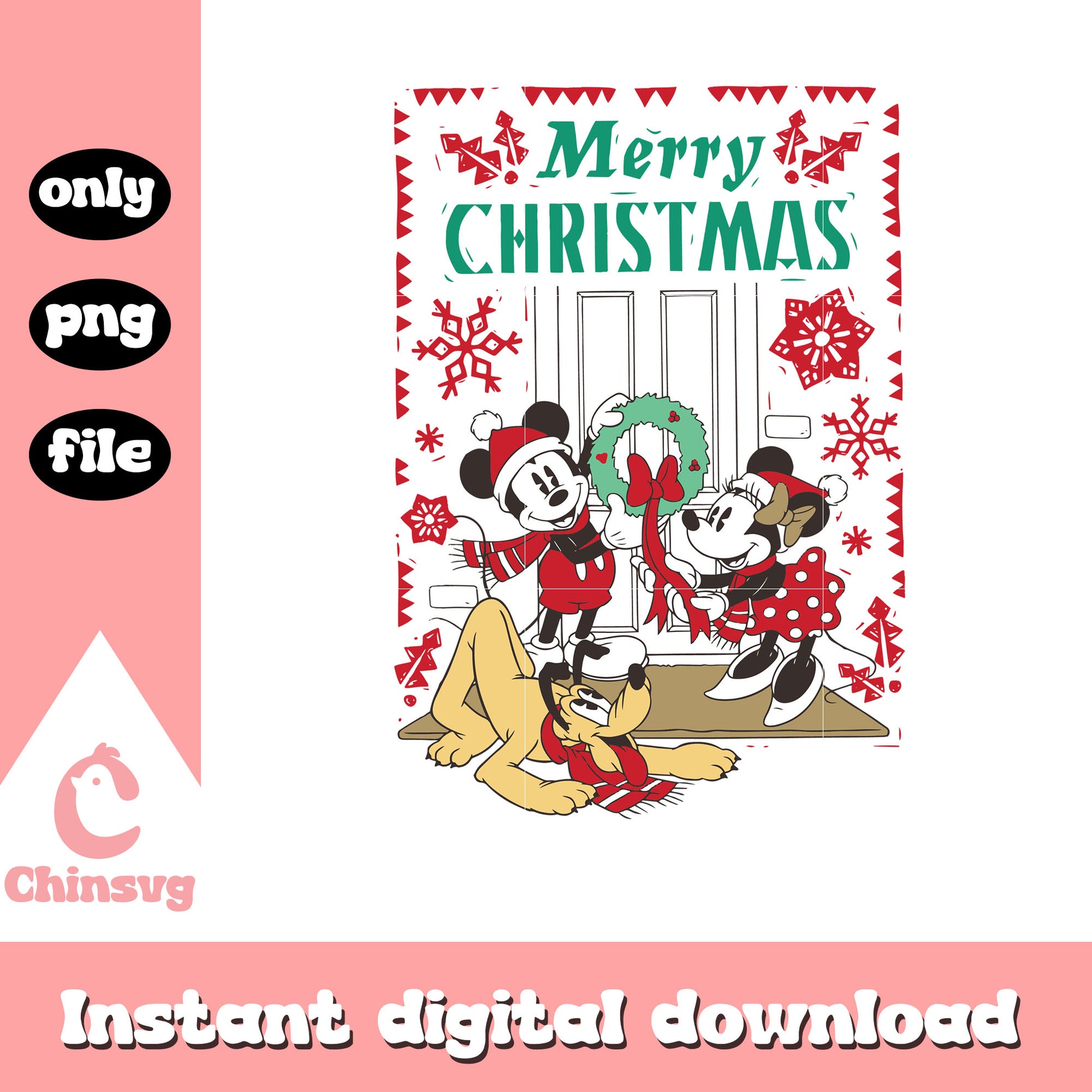 Minnie mickey pluto merry christmas png, holiday xmas png