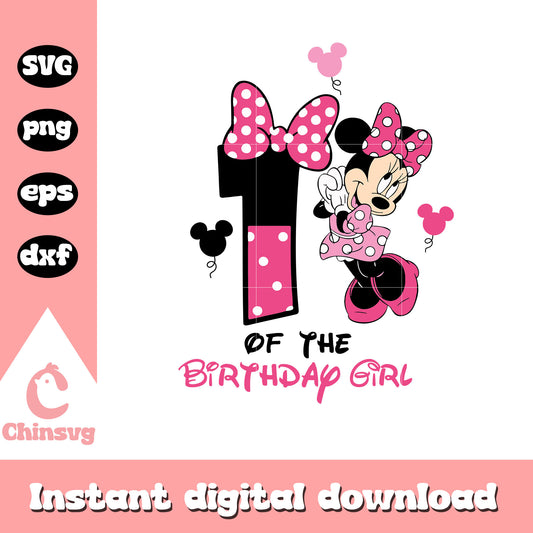 Minnie mouse 1st of the birthday girl svg, minnie mouse birthday svg