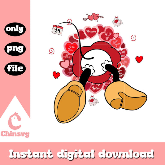 Minnie mouse as circle heart png, disney valentine png