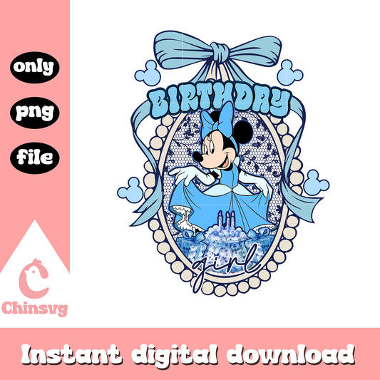 Minnie mouse birthday girl blue png, disney characters minnie mouse​​ png