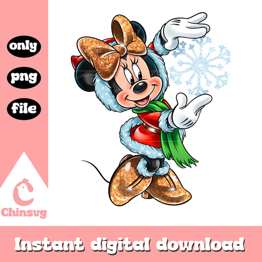 Minnie mouse christmas design png, disney minnie mouse png
