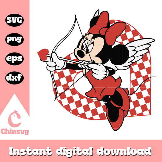 Minnie mouse cupid svg, minnie mouse valentine, disney valentine svg