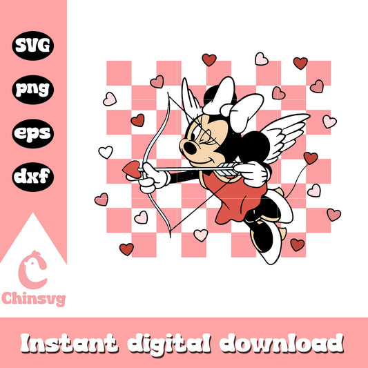 Minnie mouse cupid valentine svg, minnie svg, cupid svg