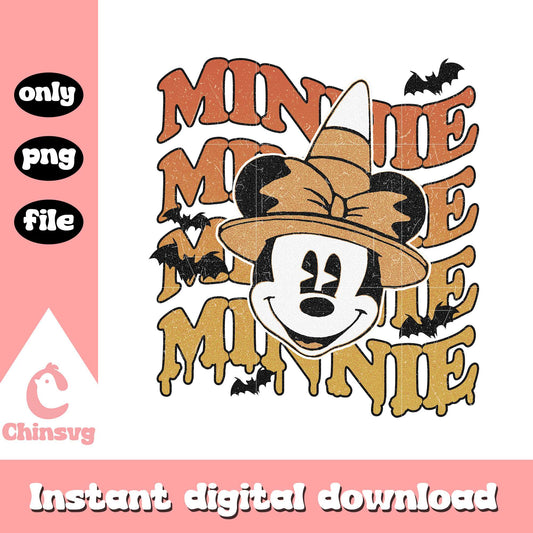 Minnie mouse face halloween design png, minnie cartoon png