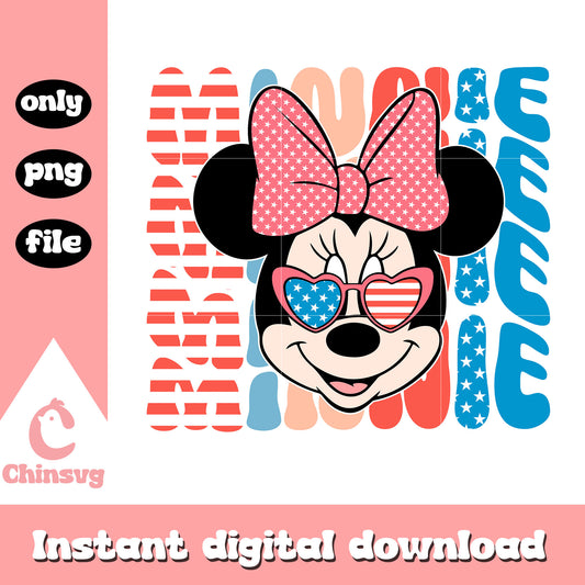 Minnie mouse face png, minnie july 4th vibe png, minnie face png