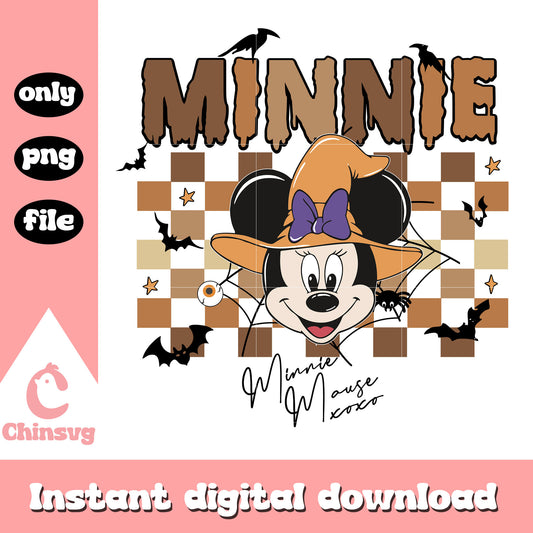 Minnie mouse halloween symbol design png, minnie character png, disney halloween png