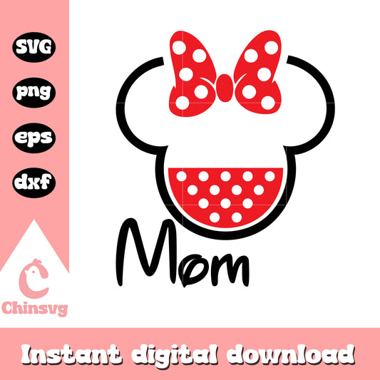 Minnie mouse head mom svg, minnie mouse head svg, disney minnie mouse svg
