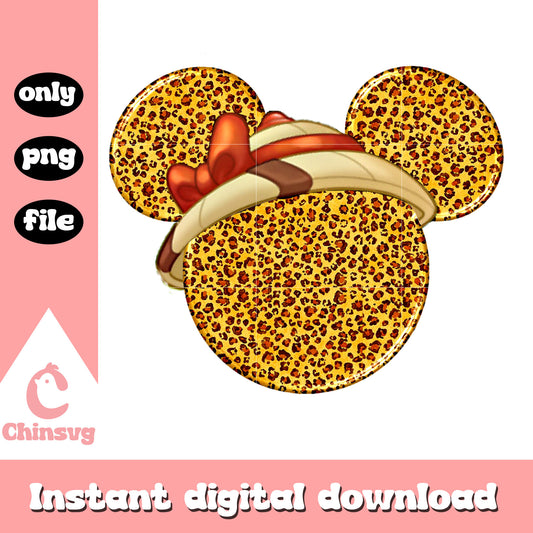 Minnie mouse head safari design png, disney minnie head png
