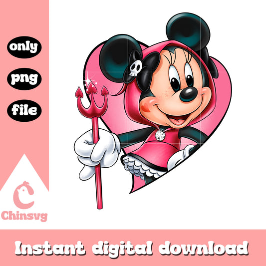 Minnie mouse heart disney design png, design halloween png