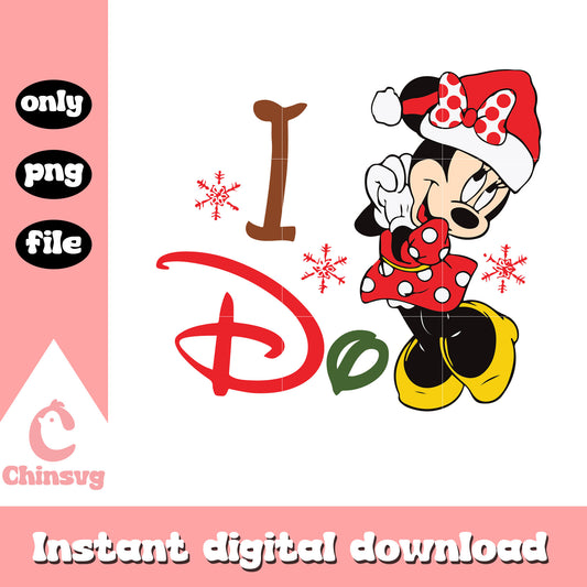 Minnie mouse i do christmas design png, minnie christmas png