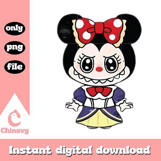 Minnie mouse labubu cute doll design png, disney minnie cartoon png