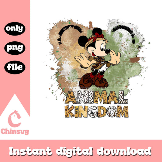 Minnie mouse leopard pattern design png, animal kingdom png